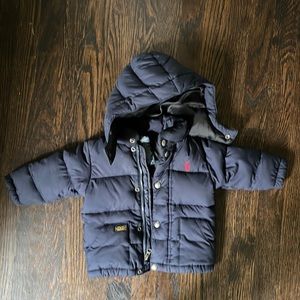 POLO Ralph Lauren Navy Blue Baby Puffer - size 9 months